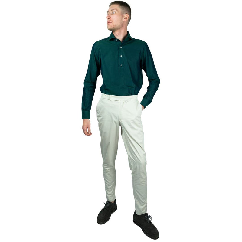 Active pantalone elegante uomo in cotone gabardine beige pantaloni