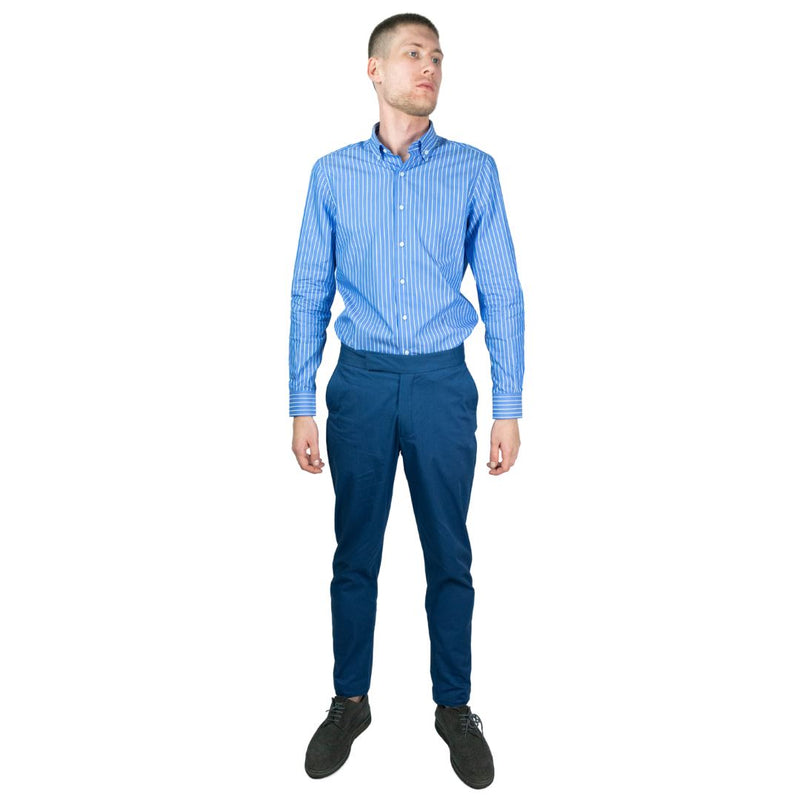 Active pantalone uomo cotone gabardine blu pantaloni