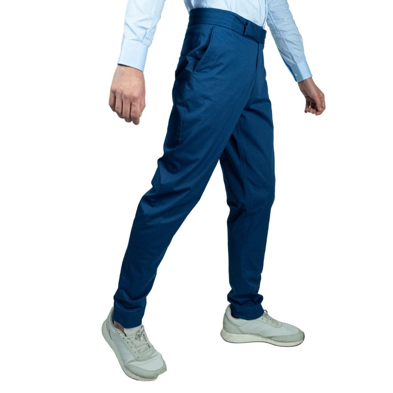 Active pantalone uomo cotone gabardine blu pantaloni