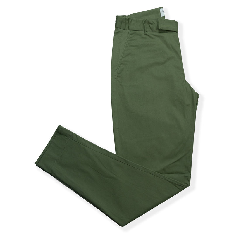 Active pantalone uomo elegante in cotone gabardine verde pantaloni