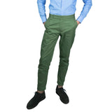 Active pantalone uomo elegante in cotone gabardine verde pantaloni