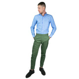 Active pantalone uomo elegante in cotone gabardine verde pantaloni