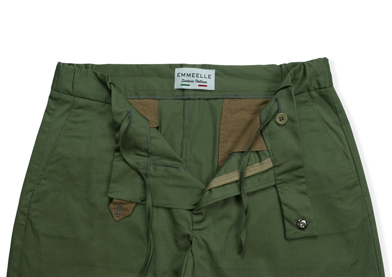 Active green men trousers gabardine cotton 