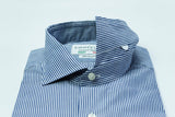 Camicia a righe uomo bianca e blu-slim-collo francese con stecche estraibili camicia