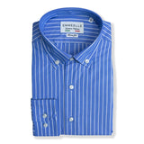 Camicia button down-popeline-rigato scuro-slim fit-regular fit camicia
