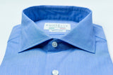 Camicia celeste uomo-collo francese con stecche estraibili camicia