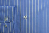 Camicia collo button down-popeline-rigato chiaro-slim fit-regular fit camicia