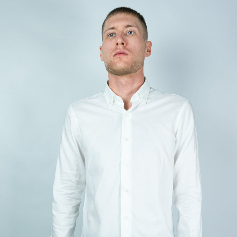Camicia uomo bianca-oxford-collo button down-slim fit-regular fit camicia