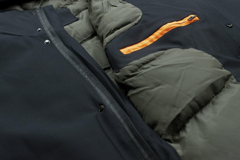 Cappotto uomo elegante invernale in tessuto tecnico nero cappotto