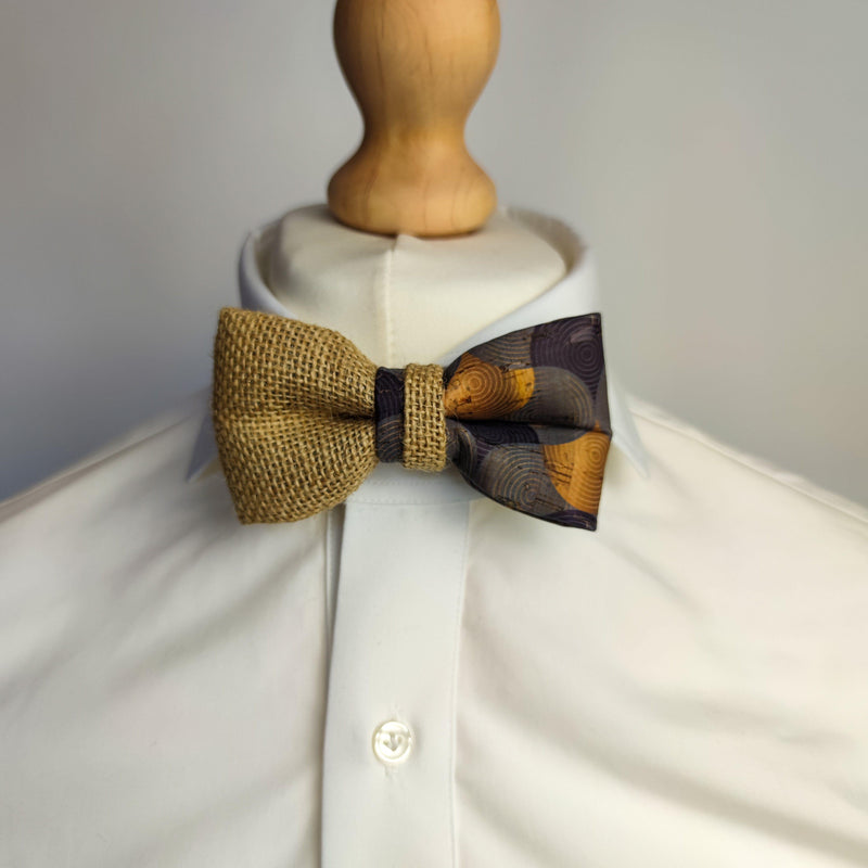 farfallino uomo legno e juta papillon