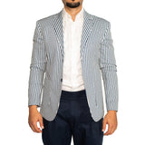 Giacca blazer cotone a righe blu - made in italy giacca