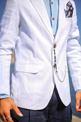 Giacca blazer in lino bianco - made in italy giacca