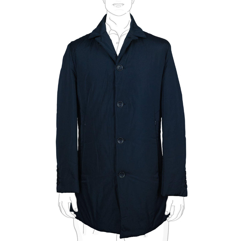 Impermeabile uomo lungo blu trench