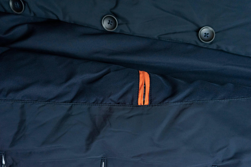Impermeabile uomo lungo blu trench