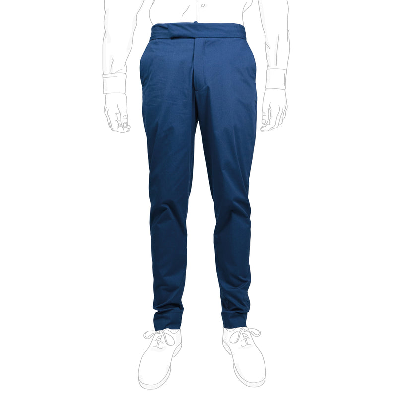 pantalone uomo cotone gabardine blu pantaloni