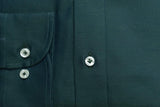 Polo uomo manica lunga-twill-verde-slim fit-collo francese polo camicia